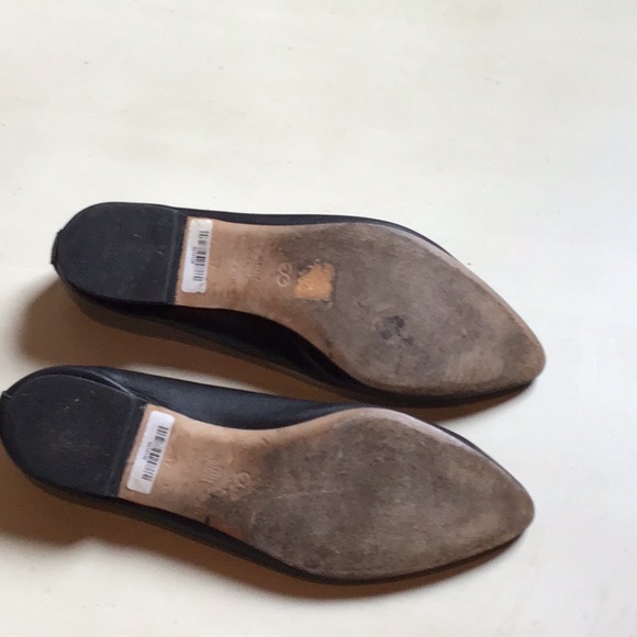 🌷ESCADA SPORT BLACK LEATHER FLATS SIZE 39 - Picture 4 of 5